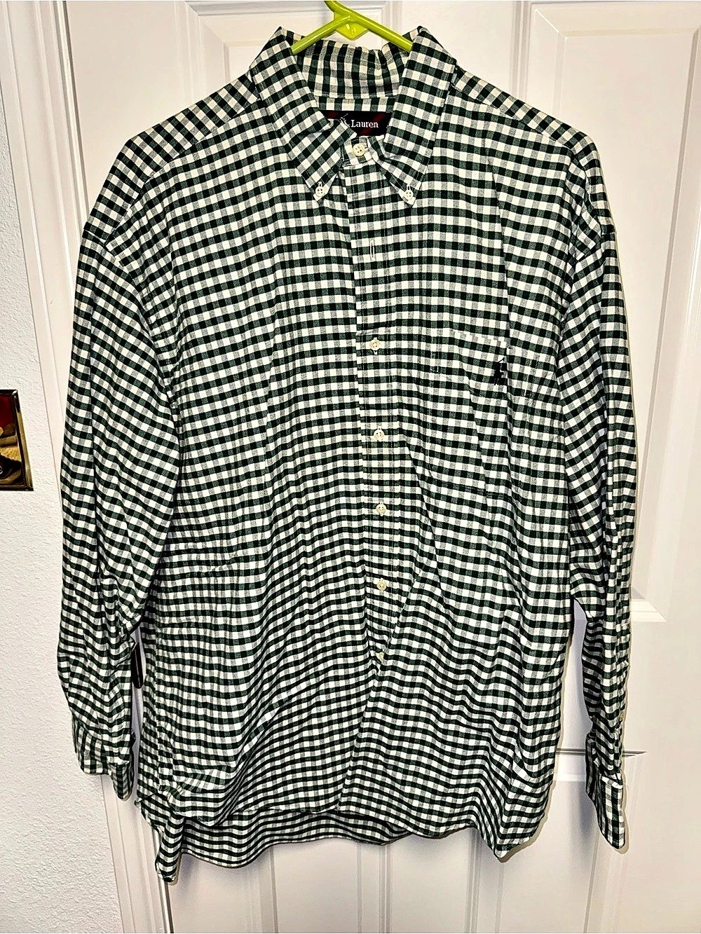 Ralph Lauren Big Shirt Gingham Button-Down Gingham Cotton Button Down Green &